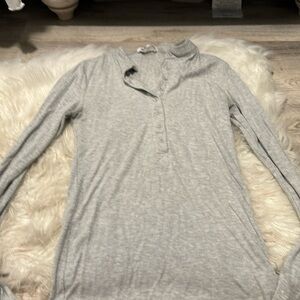 Joah Brown long sleeve Henley tee top M/L